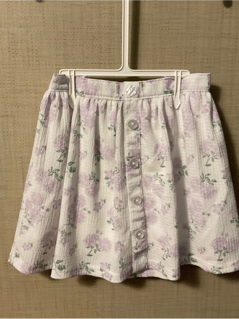 Draper James Pastel Lavender Floral Button-Front Skater Skirt